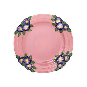 Assiette Ceramique Fleurs 2 Tailles - Rose-RICE Online