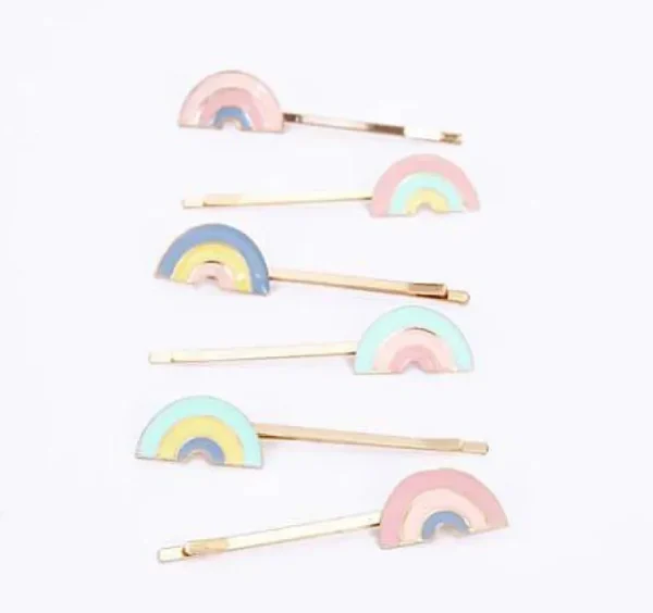 6 Barrettes Email Cheveux Rainbow-MERI MERI Online