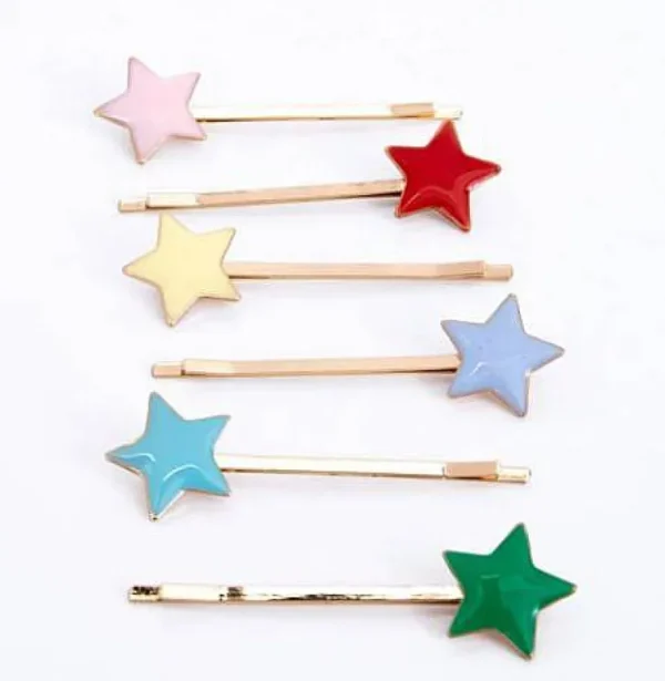 6 Barrettes Email Cheveux Star-MERI MERI Cheap