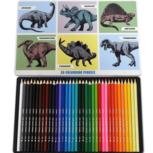 Boite 36 Crayons De Couleurs - Prehistoric Land-REX Cheap