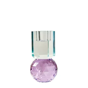 Bougeoir Cristal H 10,5 Cm Tie And Dye - Violet-EJA Best Sale