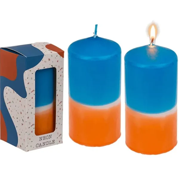 Bougie Tie & Dye - Orange Et Bleu-OUT OF THE BLUE Online
