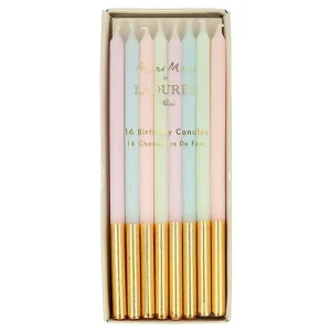 16 Bougies Anniversaire Laduree H.12 Cm - Gold-MERI MERI Shop