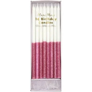 16 Bougies Anniversaire Paillettes - Rose Fonce-MERI MERI New