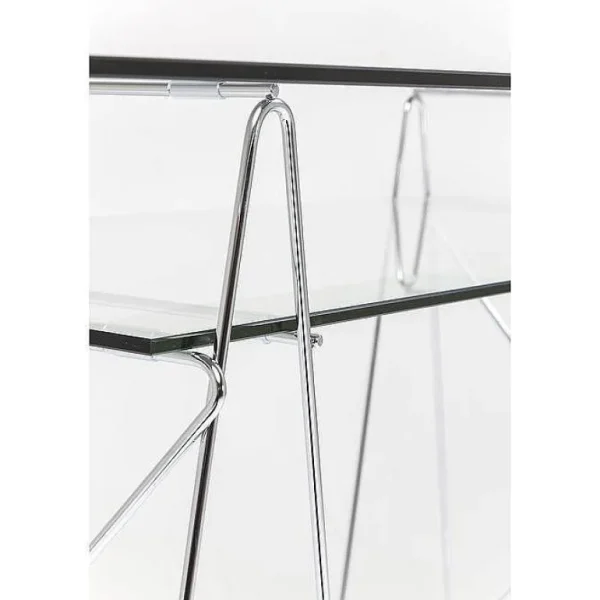 Bureau En Verre Polar 135 X 65 Cm Chrome-KARE DESIGN Shop