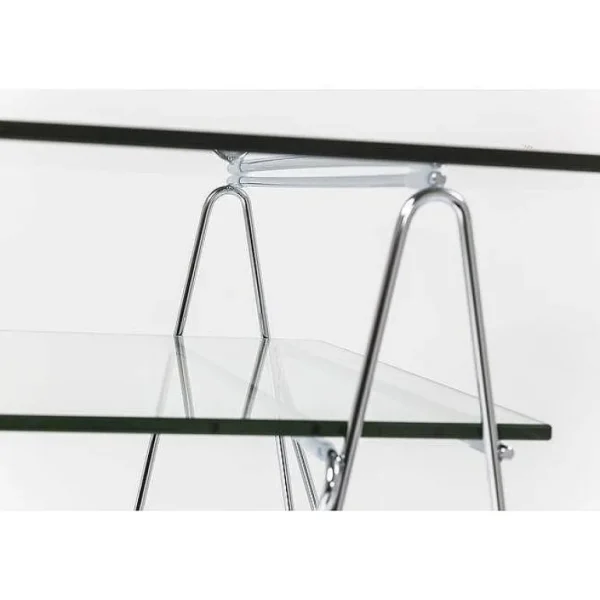 Bureau En Verre Polar 135 X 65 Cm Chrome-KARE DESIGN Shop