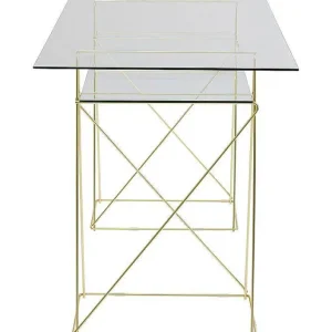 Bureau En Verre Polar 135 X 65 Cm Dore-KARE DESIGN Fashion