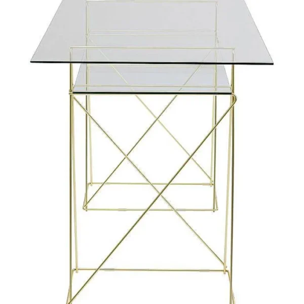 Bureau En Verre Polar 135 X 65 Cm Dore-KARE DESIGN Fashion