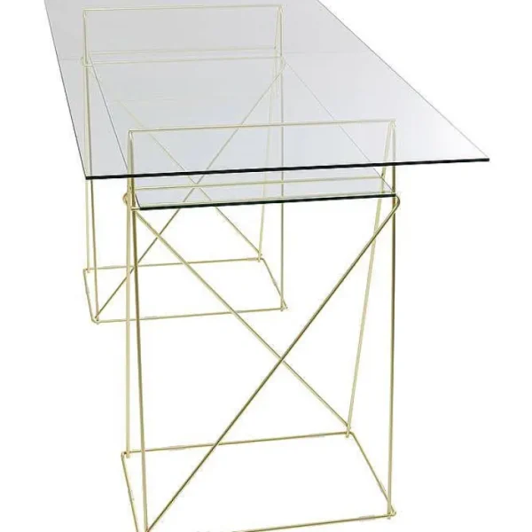 Bureau En Verre Polar 135 X 65 Cm Dore-KARE DESIGN Fashion