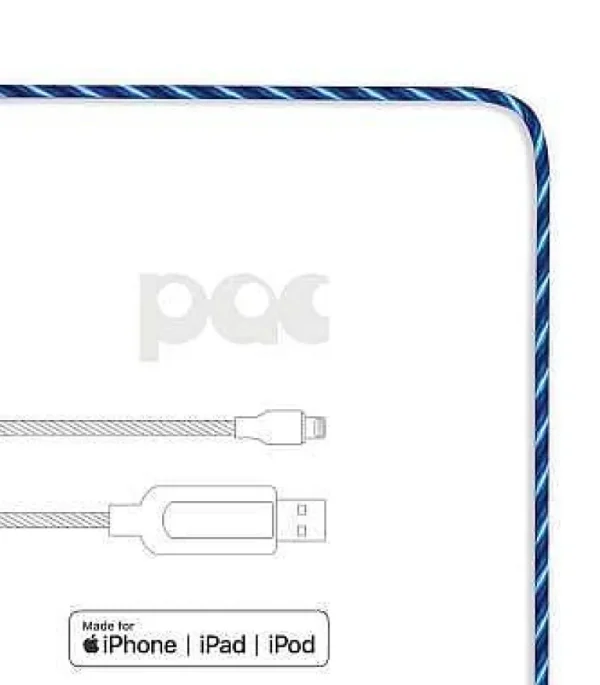 Cable Iphone Lumineux The Pac - Bleu-KUBBICK Cheap