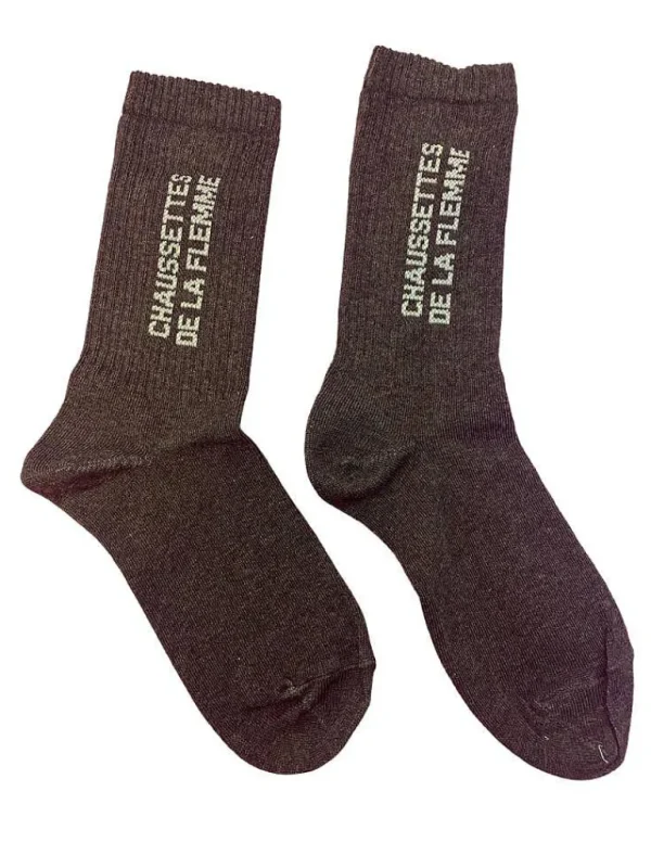 Chaussettes Flemme Gris Anthracite 36/40-FÉLICIE AUSSI Outlet