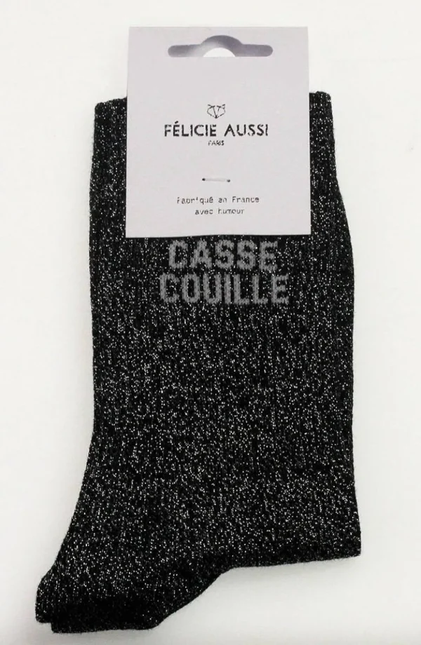 Chaussettes Paillettes - Casse Couille Noir 36/40-FELICIE AUSSI Shop