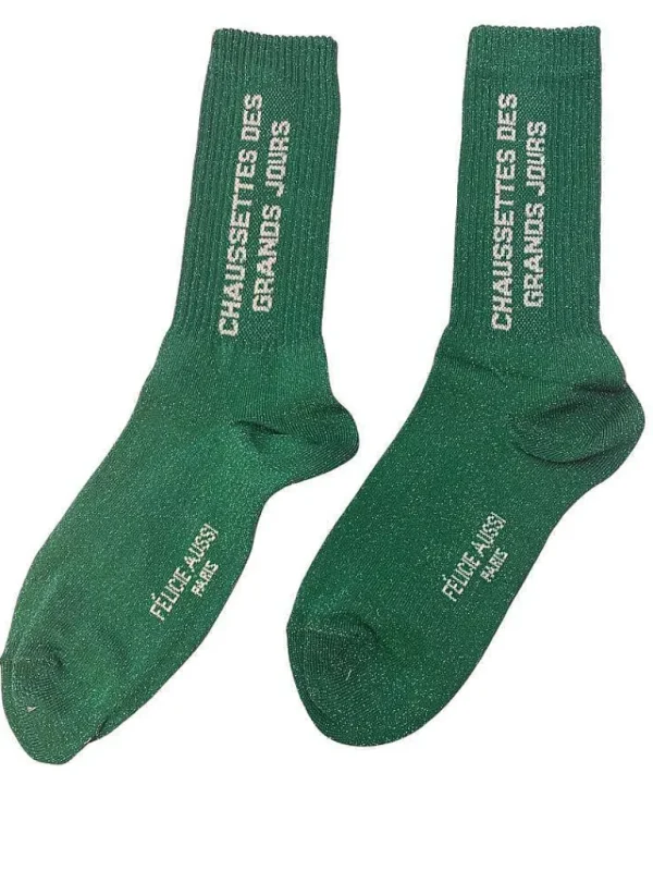 Chaussettes Paillettes - Grands Jours Vert 36/40-FÉLICIE AUSSI Hot