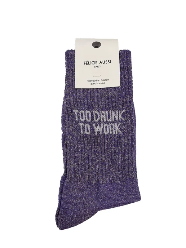 Chaussettes Paillettes - Too Drunk To Work 36/40-FÉLICIE AUSSI Discount