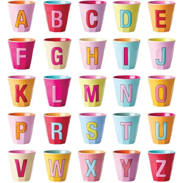 Gobelet Lettre Melamine - Toutes Les Lettres-RICE Shop