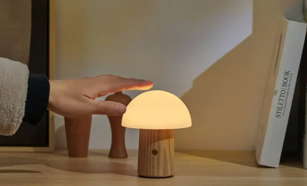 Lampe Champignon Alice Blanche Mini - H 12.5 Cm-GINGKO New
