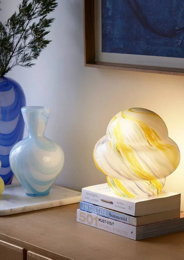 Lampe De Table Rayee H.22 Cm - Blanc-COZY LIVING Clearance