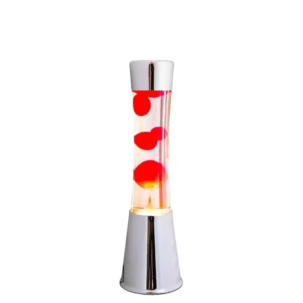 Lava Lampe H.40Cm - Rouge Base Argent-FISURA Best