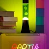 Mini Lava Lampe H.31 Cm - Jaune & Vert Base Metal-FISURA Cheap