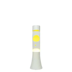 Mini Lava Lampe H.31 Cm - Jaune & Base Blanche-FISURA Shop