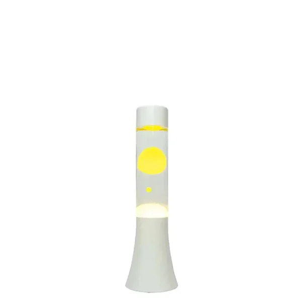 Mini Lava Lampe H.31 Cm - Jaune & Base Blanche-FISURA Shop