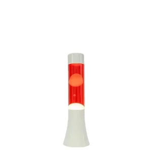 Mini Lava Lampe H.31 Cm - Rouge & Base Blanche-FISURA Shop