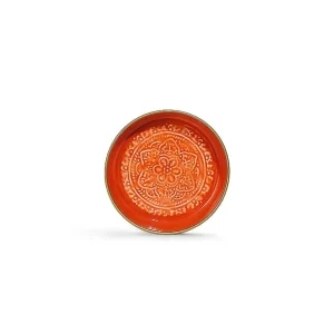 Mini Plateau Berbere O 16.5 Cm - Orange-RYON DISTRIBUTION Clearance