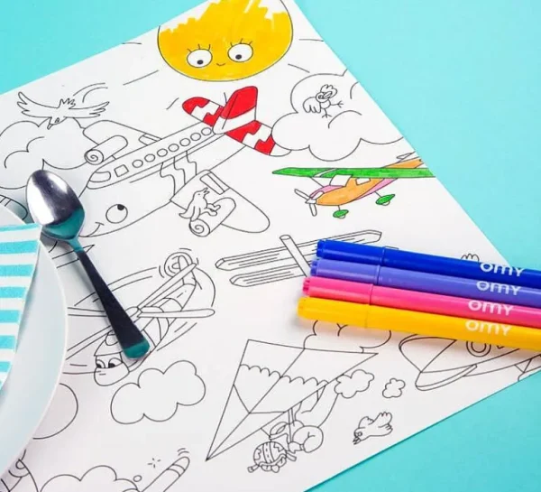 18 Sets De Table A Colorier - Vroom Vroom-OMY Best Sale