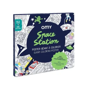 Poster Geant A Colorier + Stickers - Station Spatiale-OMY Sale