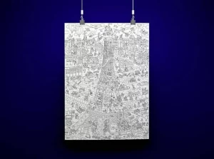 Poster Geant A Colorier - Tour Eiffel-OMY Hot