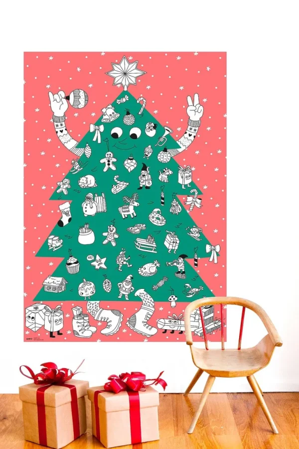 Poster Geant A Colorier - Sapin Geant & Stickers-OMY Cheap