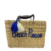 Panier Beach Please Bleu - 2 Tailles-ETINCELLES Online