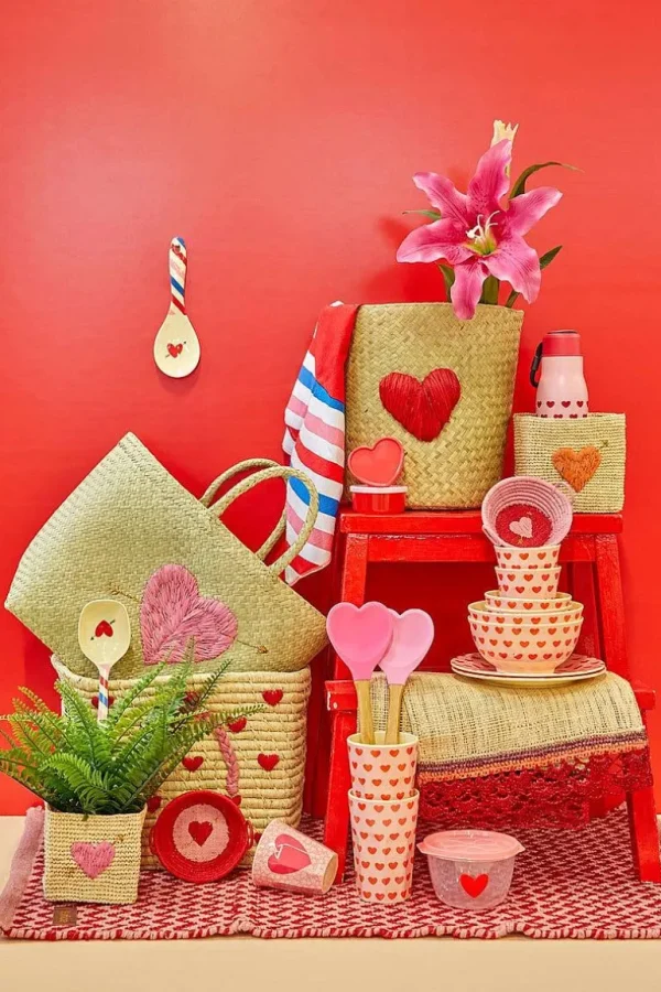 Panier Coeurs H 25 Cm-RICE Store