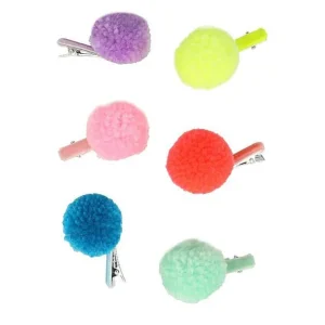 6 Pinces Cheveux Pompons Fluo-MERI MERI Online