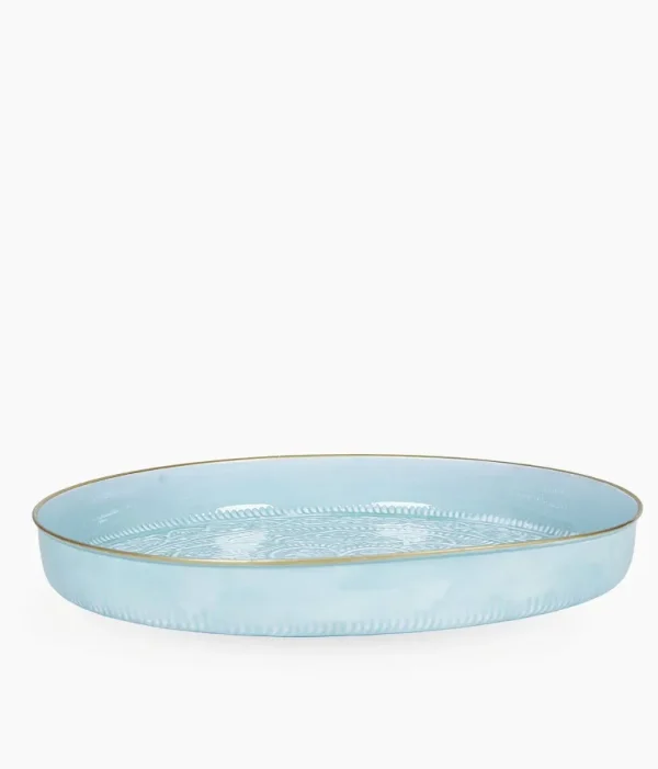 Plateau Berbere O 35 Cm - Bleu Ciel-RYON DISTRIBUTION Store