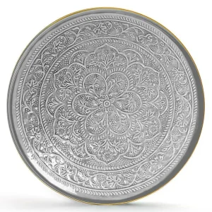 Plateau Berbere O 60 Cm - Gris-RYON DISTRIBUTION Fashion