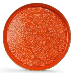 Plateau Berbere O 60 Cm - Orange-RYON DISTRIBUTION Clearance