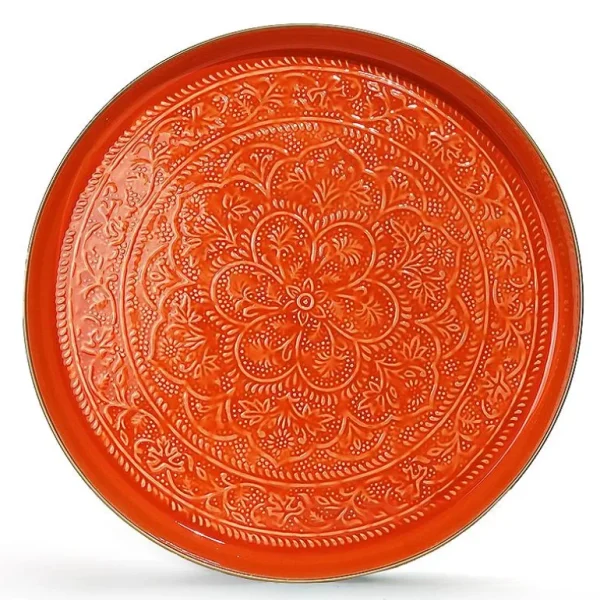 Plateau Berbere O 60 Cm - Orange-RYON DISTRIBUTION Clearance