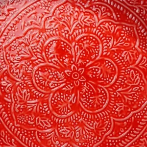 Plateau Berbere O 45 Cm - Rouge-RYON DISTRIBUTION Shop