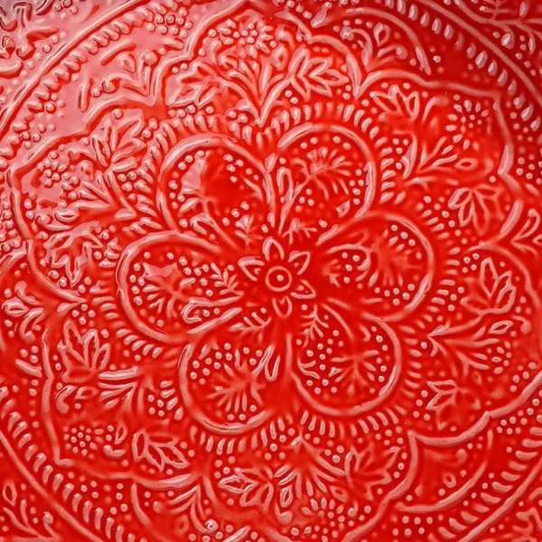 Plateau Berbere O 45 Cm - Rouge-RYON DISTRIBUTION Shop