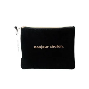 Pochette En Velours "Bonjour Chaton"-FÉLICIE AUSSI Clearance