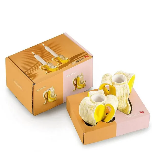 Set De 2 Bougeoirs Banane-DONKEY PRODUCTS Fashion