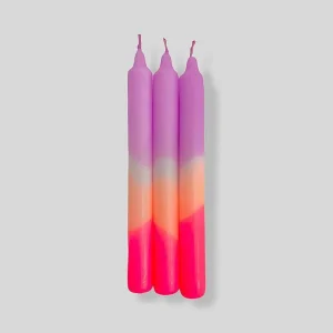 Set De 3 Bougies Dip Dye Neon - Plum Mousse-PINK STORIES Cheap