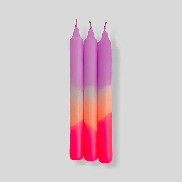 Set De 3 Bougies Dip Dye Neon - Plum Mousse-PINK STORIES Cheap