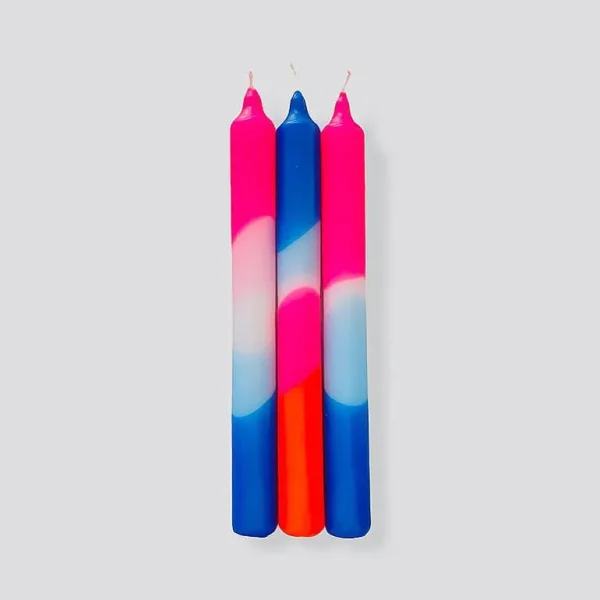 Set De 3 Bougies Dip Dye Neon - Blue Moon-PINK STORIES Store