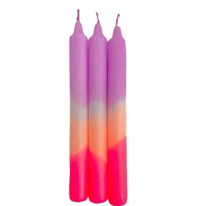 Set De 3 Bougies Dip Dye Neon - Plum Mousse-PINK STORIES Cheap