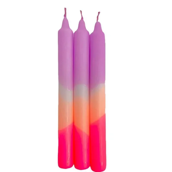 Set De 3 Bougies Dip Dye Neon - Plum Mousse-PINK STORIES Cheap