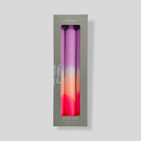 Set De 3 Bougies Dip Dye Neon - Plum Mousse-PINK STORIES Cheap