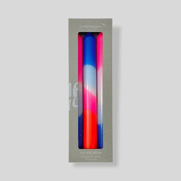 Set De 3 Bougies Dip Dye Neon - Blue Moon-PINK STORIES Store