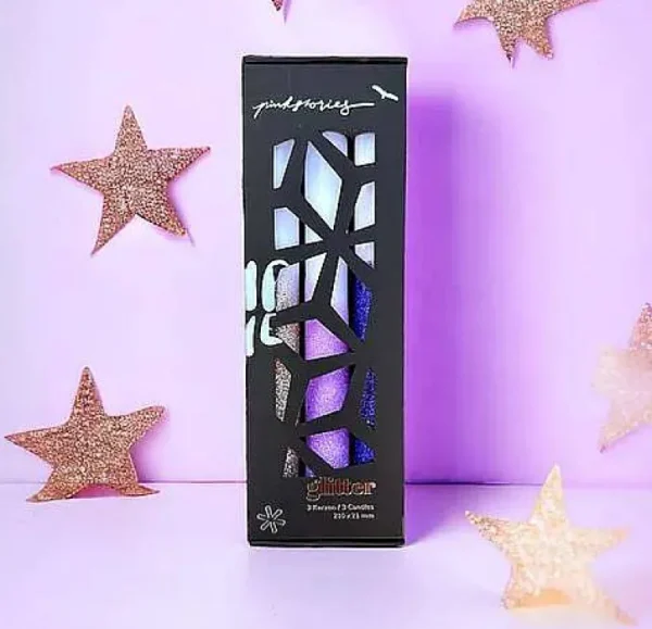 Set De 3 Bougies Dip Dye Xmas Glitter - Let Is Snow-PINK STORIES Store